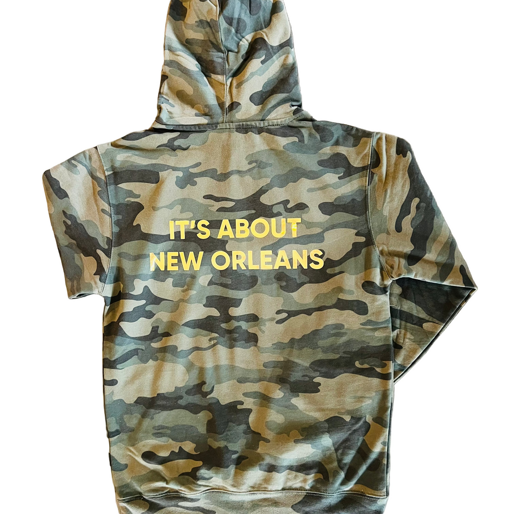 It's About New Orleans Camo Zip-Up Hoodie – JAMNOLA It's About New Orleans Camo Zip-Up Hoodie – JAMNOLA