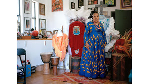 Cherice Harrison-Nelson at the Donald Harrison Sr Museum, 2021 (photo: Sarrah Danziger)