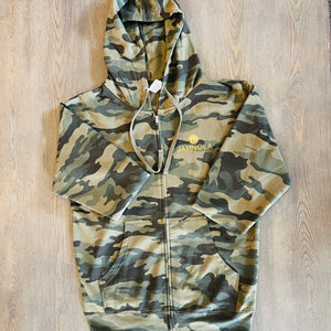 Camo Hoodie with gold foil JAMNOLA Logo on the breast