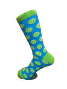 Jamnola Polka Dot Logo Sock / Turquoise with Lime Green Dots
