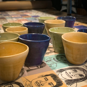 Locally Handmade Clay Mardi Gras Cup (Set of 3)