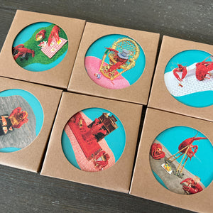 Mudbug Life Coasters - Single Crawfish doing people things