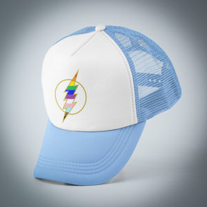 Pride Lightning Bolt Trucker Hat light blue