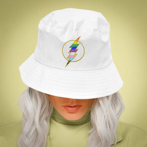 Pride Thunder Bolt Bucket Hat White