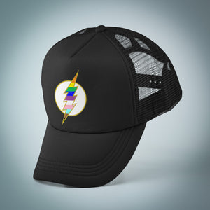 Pride Lightning Bolt Trucker Hat (Black)