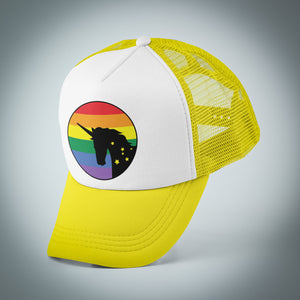 The Very Very Gay Trucker Hat (Yellow/White)