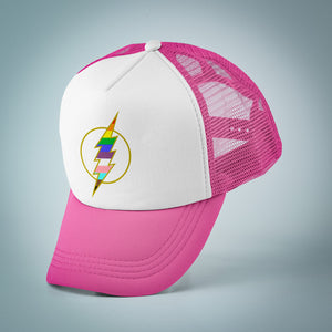 Pride Lightning Bolt Trucker Hat (Pink)