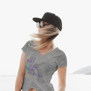 Joy Art Music New Orleans V-Neck T-Shirt/ Women’s